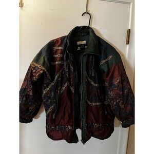 Vintage 90s Shivers Women’s Floral Colorblock Puffer Ski Jacket - Size M 10-12